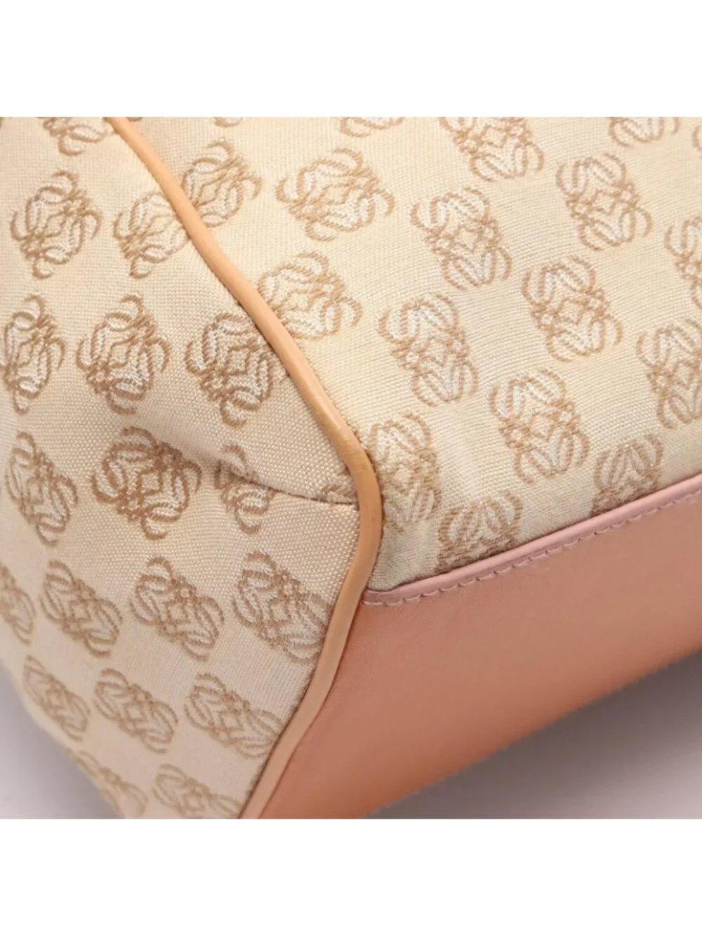 Loewe Tote Bag Repeat Anagram Beige Canvas Leather